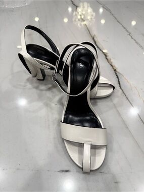 Zara White Strappy High Heel Sandals NWOT